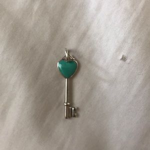 Tiffany blue enamel heart key